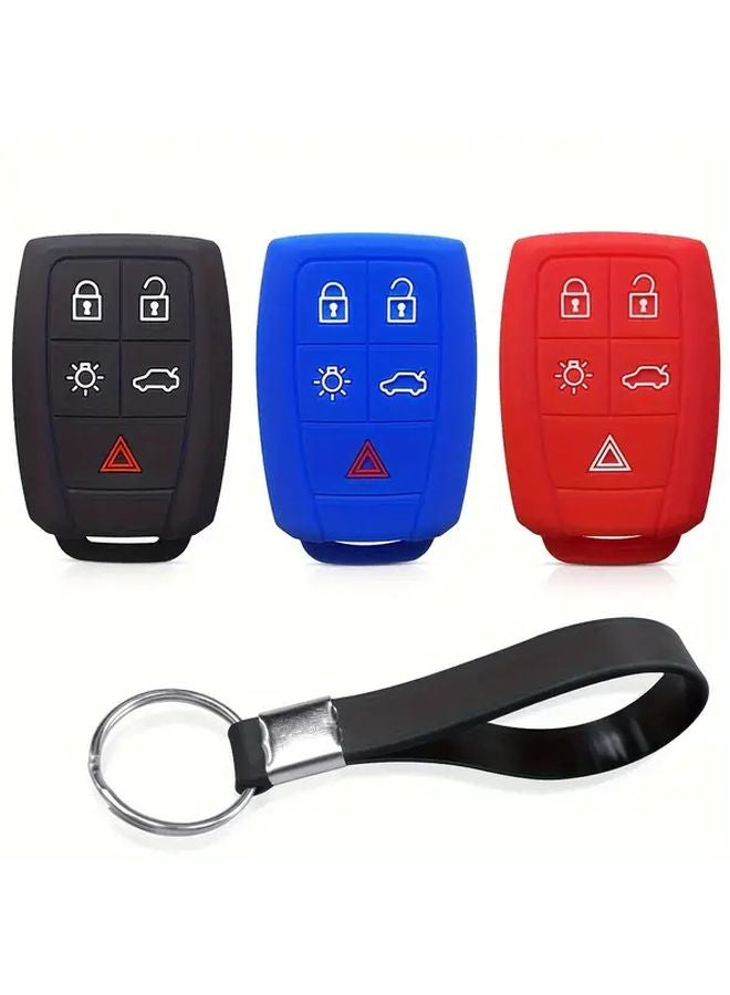 Blue Silicone Key Cover For Volvo XC90 V50 S40 C70 B50 C30 2005 2012 Models Durable Water Resistant Protective Case - Image 1