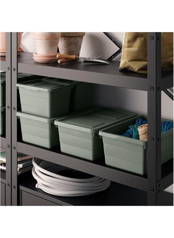 إيروريكس صندوق تخزين مع غطاء رمادي أخضر 19X26X15 سم - Image 3