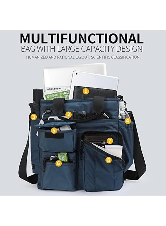 erorex Mens Messenger Bag Laptop Shoulder Bag Computer Work Office Bag Waterproof Briefcases For Travel Work College Blue  - Image 2