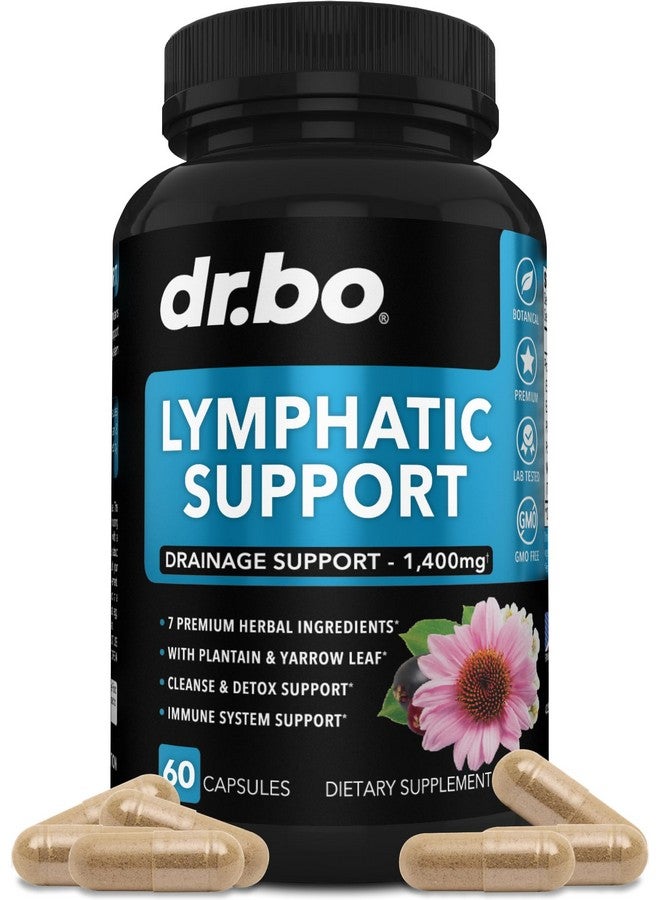 dr.bo Lymphatic Drainage Supplements Pills - Lymphatic Support Total Herbal Cleanse Products with Echinacea Lymph System Support Supplement for Nodes Legs & Neck - Lymph Node Detox Cleanse System Drainage - Image 1