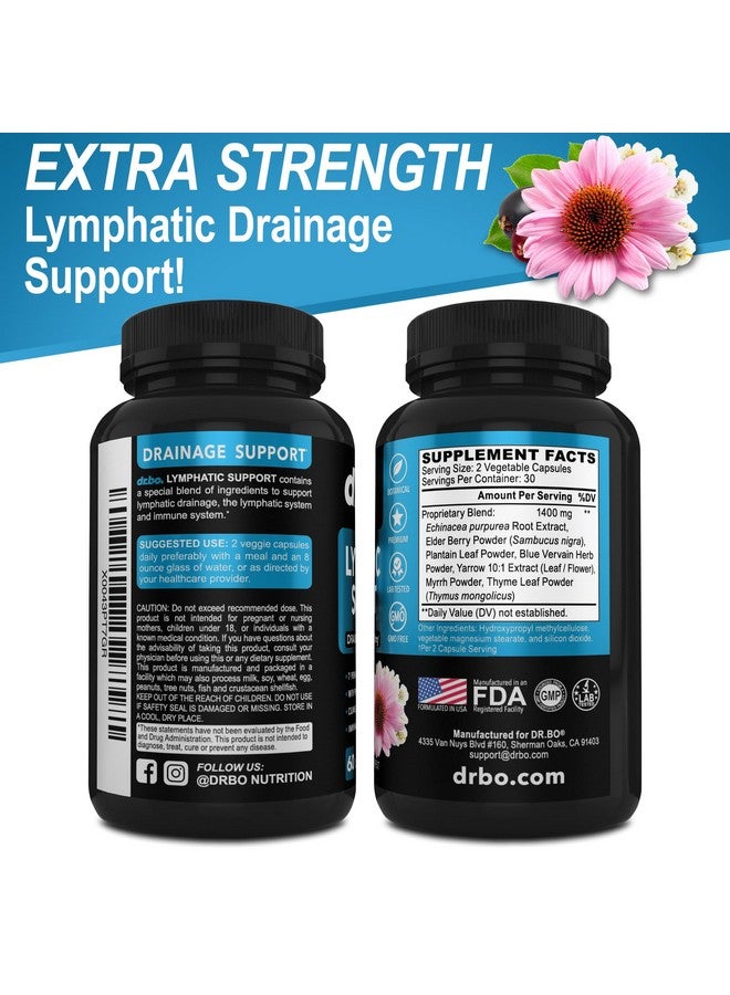 dr.bo Lymphatic Drainage Supplements Pills - Lymphatic Support Total Herbal Cleanse Products with Echinacea Lymph System Support Supplement for Nodes Legs & Neck - Lymph Node Detox Cleanse System Drainage - Image 3