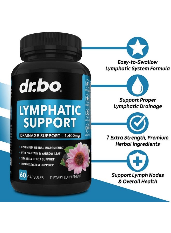 dr.bo Lymphatic Drainage Supplements Pills - Lymphatic Support Total Herbal Cleanse Products with Echinacea Lymph System Support Supplement for Nodes Legs & Neck - Lymph Node Detox Cleanse System Drainage - Image 2