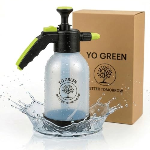 Yo Green 2L Spray Pump for Plants | Garden Sprayer with Adjustable Nozzle | Plastic Water Spray Bottle for Gardening, Car & Bike Wash | Leak-Proof Plant Watering Pump, Easy-Fill Water Sprayer (Black) - Image 1