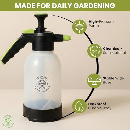 Yo Green 2L Spray Pump for Plants | Garden Sprayer with Adjustable Nozzle | Plastic Water Spray Bottle for Gardening, Car & Bike Wash | Leak-Proof Plant Watering Pump, Easy-Fill Water Sprayer (Black) - Image 3