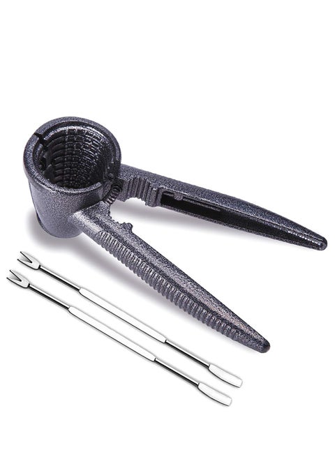 Non-slip handle Pecan Nut Cracker and 2 Picks Walnut Tool Opener