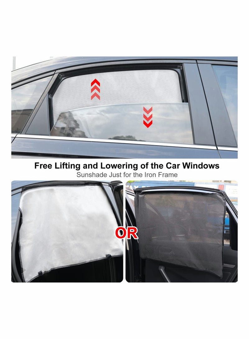 Car Side Window Sun Shades, Baby Window Shades Protection from Sun Heat and UV Window Mesh Screen for Privacy Blackout, Breastfeeding (Back Seat, 2 Pack)
