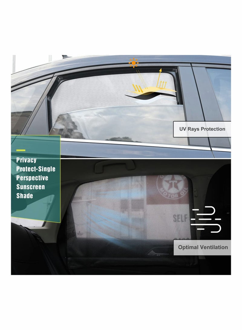 Car Side Window Sun Shades, Baby Window Shades Protection from Sun Heat and UV Window Mesh Screen for Privacy Blackout, Breastfeeding (Back Seat, 2 Pack)
