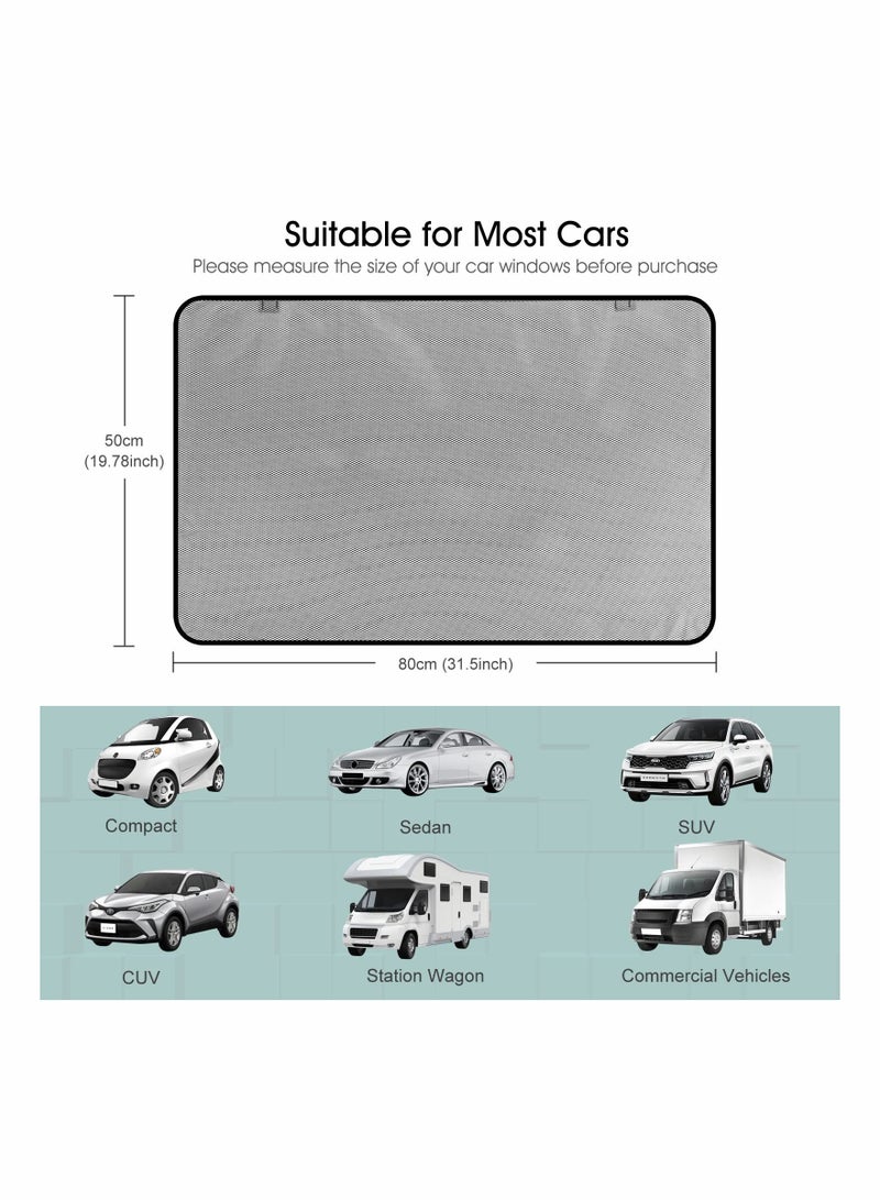Car Side Window Sun Shades, Baby Window Shades Protection from Sun Heat and UV Window Mesh Screen for Privacy Blackout, Breastfeeding (Back Seat, 2 Pack)