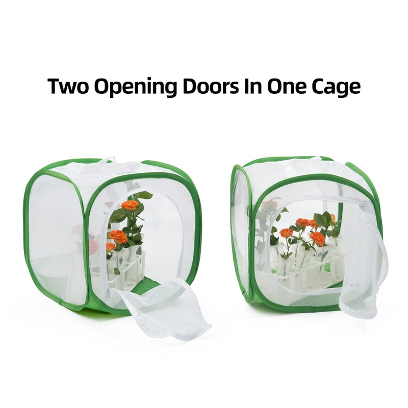 RESTCLOUD Two Doors Monarch Butterfly Habitat, Insect Mesh Cage, Caterpillar Enclosure Terrarium Pop-up (12 X 12 X 12 Inches) - Image 2