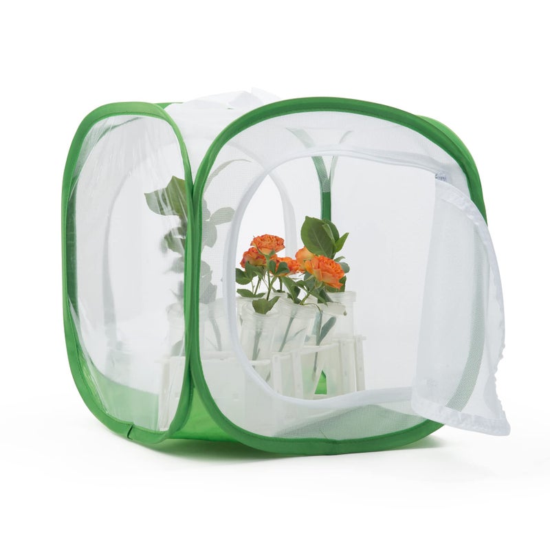 RESTCLOUD Two Doors Monarch Butterfly Habitat, Insect Mesh Cage, Caterpillar Enclosure Terrarium Pop-up (12 X 12 X 12 Inches) - Image 1