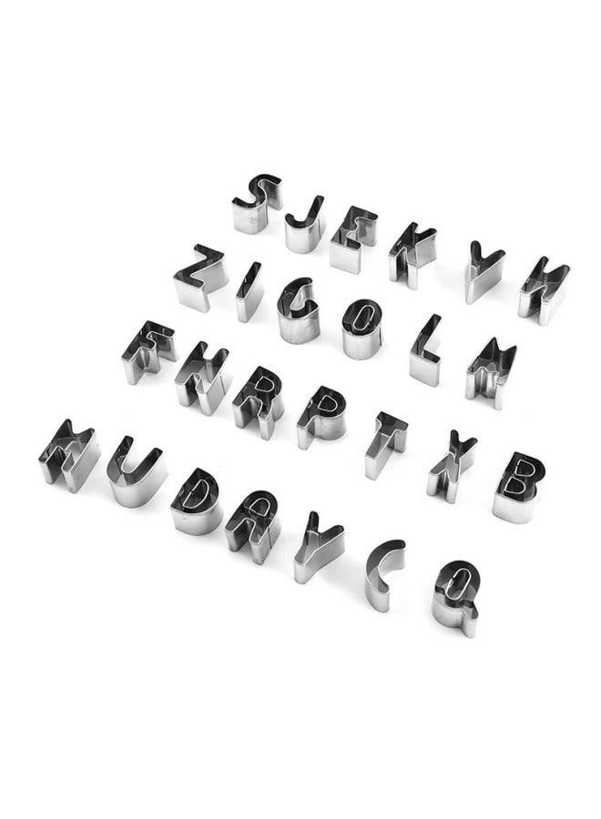 Stainless Steel 26-letter Cookie Cutter Chocolate Biscuit Mold Diy Baking Set Alphabet Shaped Pastry Tools For Daily Use-Specifications:Tinplate Boxed - Image 2