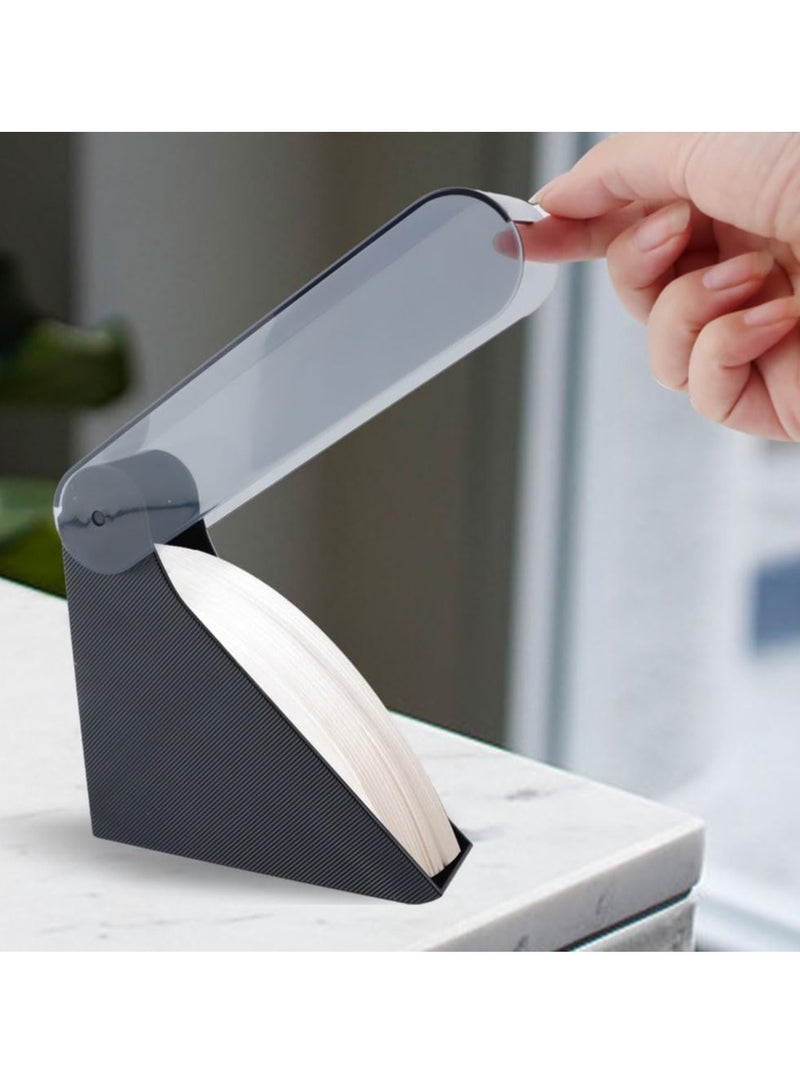 SOLARAE Coffee Filter Paper Holder, Triangle shaped filter box with Dustproof Cover Coffee filter Storage for #1 & #2, V60 & #4 cone-shape fan-shape filters Holder Coffee Bar Accessories decor Black - Image 5