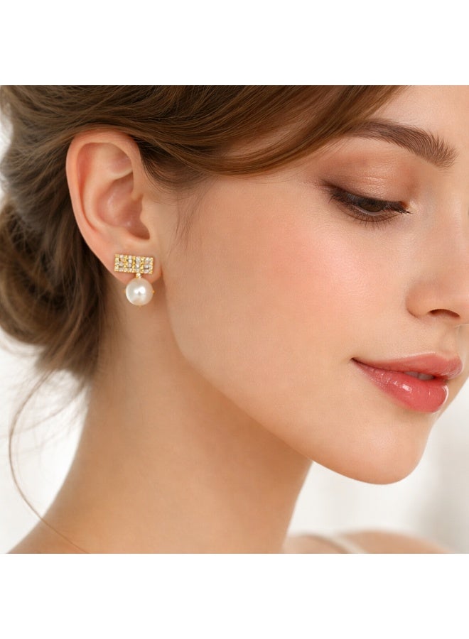 MTZ 3 Pairs Cubic Zirconia Stud Earrings Set for Women, Hypoallergenic Gold Plated Crystal Earrings, Dainty CZ Diamond Studs in Various Sizes, Sensitive Ear Friendly Jewelry Gift Box - Image 3