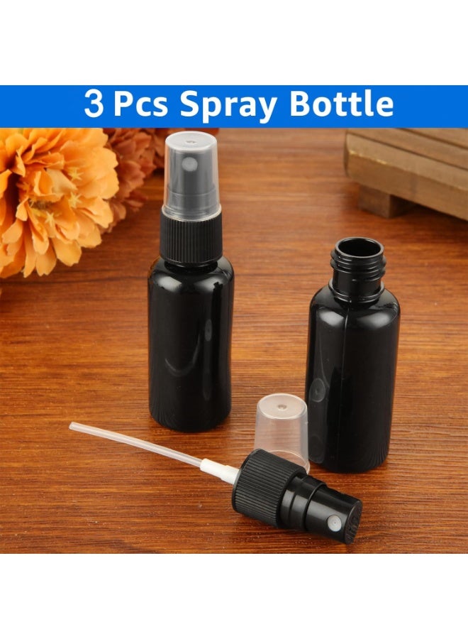 3pcs Black Empty Spray Bottles, Plastic Fine Mist Spraying Bottles Small Refillable Sprayer Liquid Containers Portable Misters with Cap Travel Bottle for Perfume, Cleaning, Essential Oil - Image 5