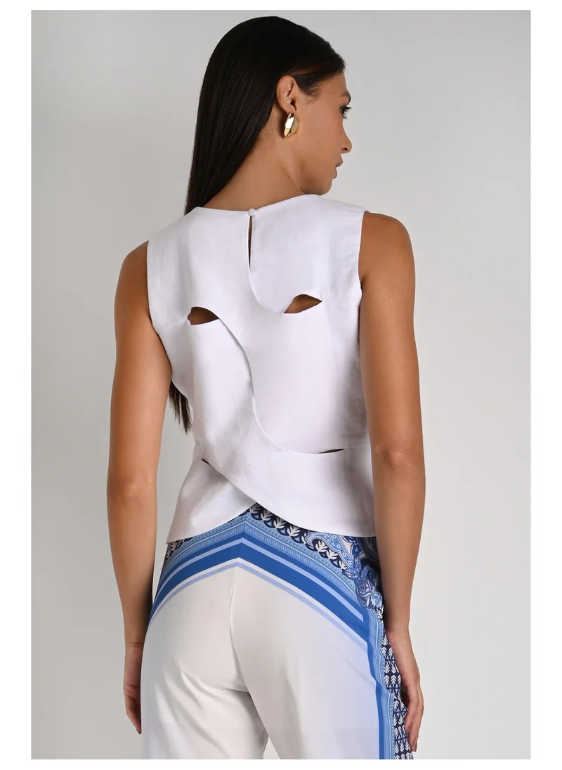 Carmen Steffens  Blouse with Distinctive Back Cutouts for Women | Best Price UAE