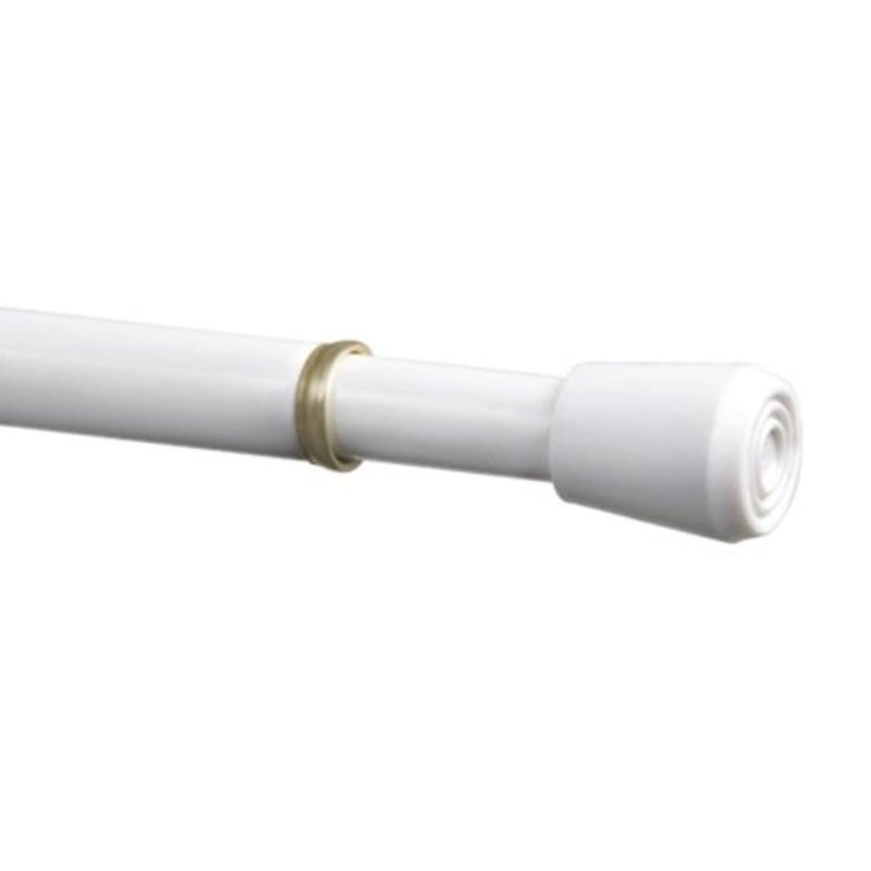 Graber 716Inch Round Spring Tension Rod 18 to 28Inch Adjustable Width  White