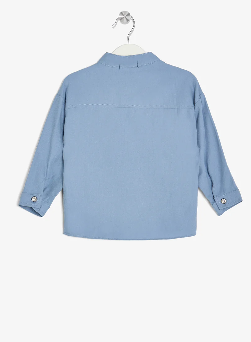 بنياتا قميص بياقة كبيرة