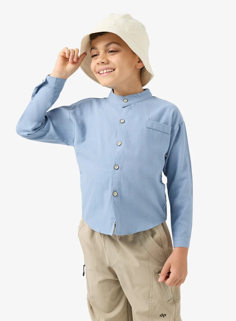 بنياتا قميص بياقة كبيرة