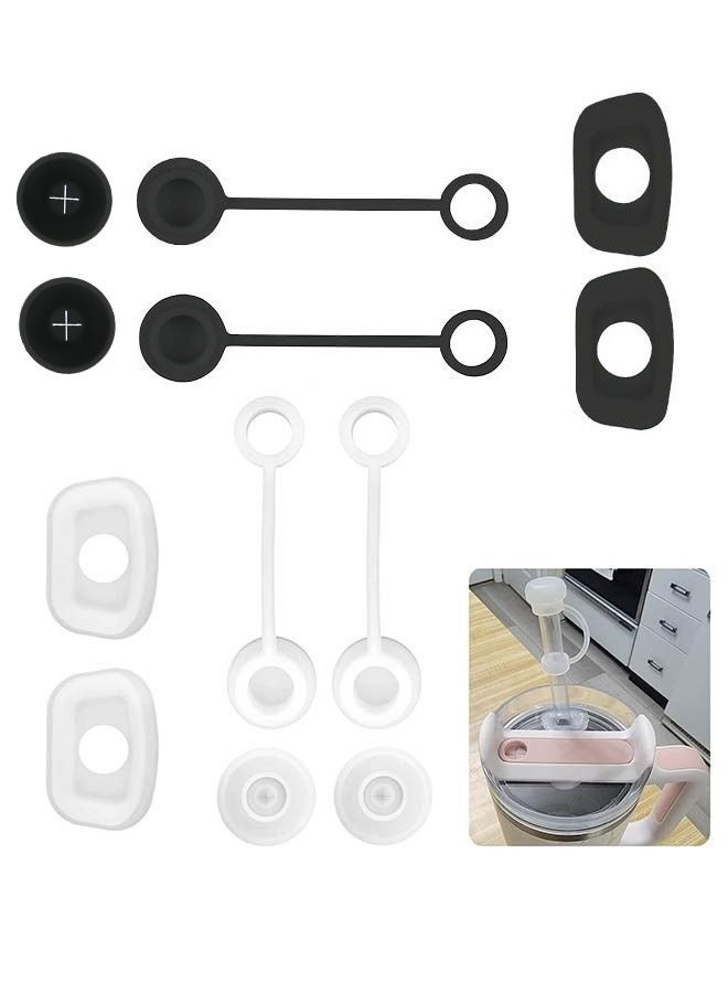 Peachjoy 12 PCS Silicone Spill Proof Stopper Set for Cup 1.0 40oz or 30oz, Reusable Straw Cover Including 4 Square Spill Stopper, 4 Round Leak Stopper and 4 Straw Cover Cap - Image 1