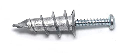 CONFAST Zinc Self-Drilling Metal Drywall Anchors Kit with Screws, 200 Pieces (100 Anchors + 100 Pcs 1" Screws), #8 Wall Anchors for Drywall, Sheetrock, and Hollow-Wall Installation - Image 4