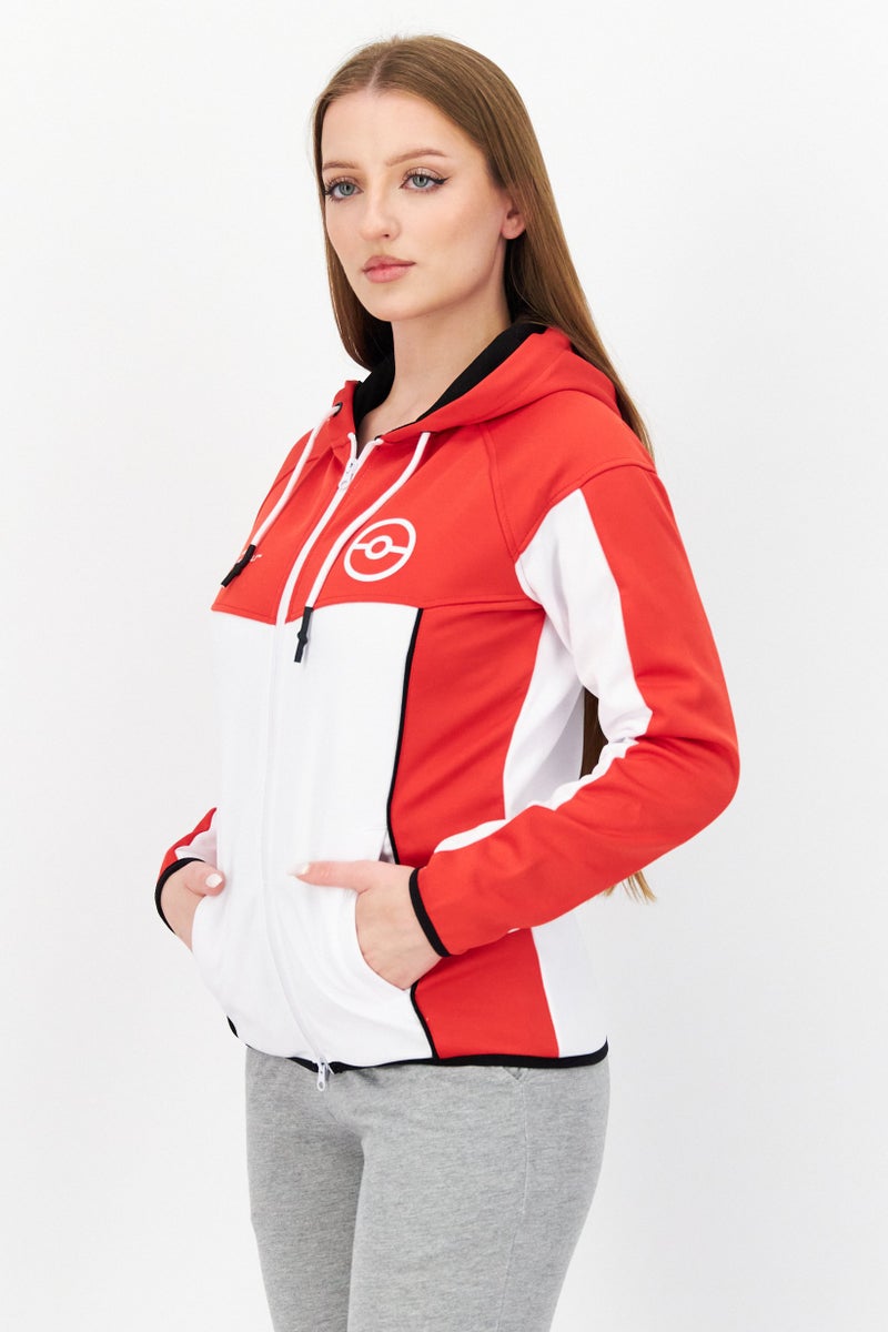 Pokemon Women Sportswear Fit Long Sleeves Technical Trainer Sweatshirt, Red  - Image 4
