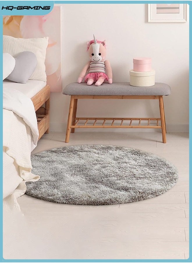 Soft Round Area Rug Tie-Dyed Light Grey Fluffy Circle Rug Fuzzy Rug Small Plush Carpets for Kids Baby Bedroom Nursery Room Decor - pzsku/Z4A621E279CFE014FF4DAZ/45/_/1735008165/aadeaff6-475c-49a5-84be-c1a7123ca3ef