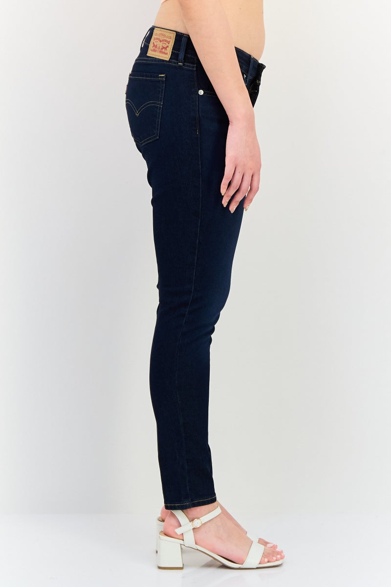 Levi's Women Skinny Fit Plain Stretchable 711 Jeans, Navy - Image 3