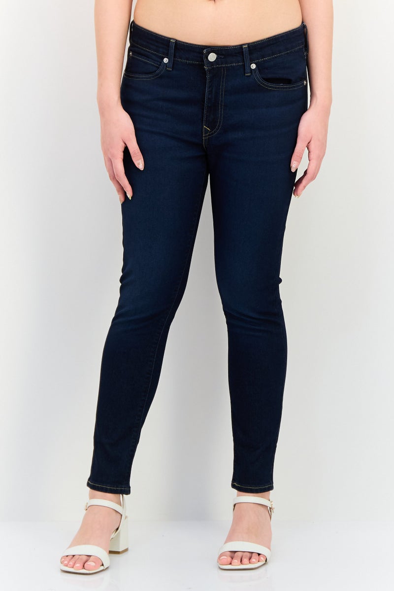 Levi's Women Skinny Fit Plain Stretchable 711 Jeans, Navy - Image 1