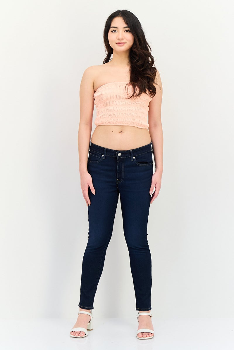 Levi's Women Skinny Fit Plain Stretchable 711 Jeans, Navy - Image 2