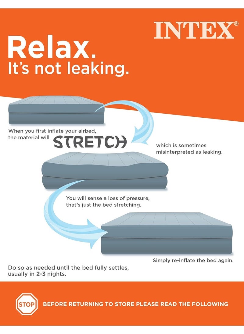 INTEX Twin Dura Beam Prestige Fiber Tech Inflatable Mattress- 137 x 191 x 25 cm  - Image 5
