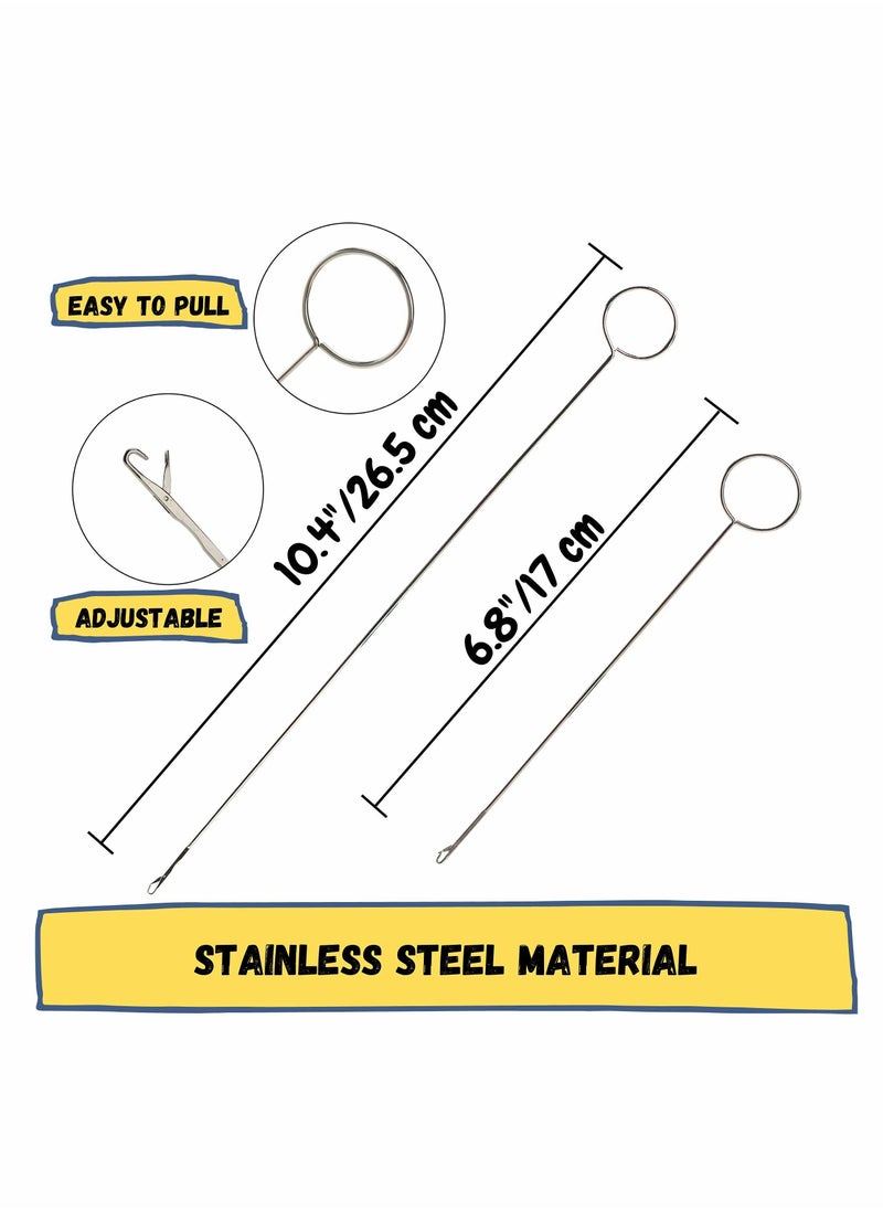 Excefore Loop Turner Hook with Latch, 2 Sizes (Long & Short), Stainless Steel Loop Turner for Fabric Tube Straps Belts Strips, DIY Knitting Accessories, Sewing Tools, Sewing Accessories and Tools. 4 pcs  - Image 2