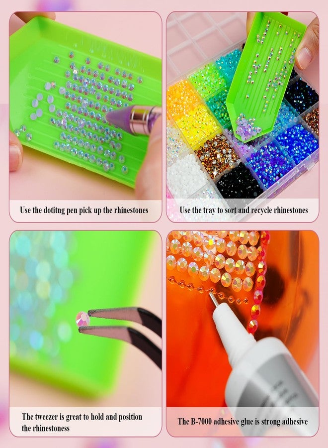 EARLMONI 30000Pcs Resin Jelly Rhinestones for Bedazzling, EARLMONI Flatback Gems Bedazzler Kit with 15ml B7000 Jewelry Glue Rhinestones Picker Tool (4mm 24 Colors) - Image 4