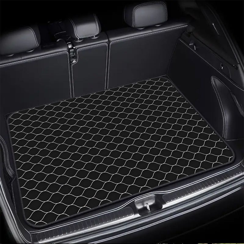 1pc Hexagon Grid Pattern Trunk Mat Easy To Clean Protective Liner For All Cars SUVs Trucks Interior Floor Mat Fashionable Contrast Durable Non Slip Backing - Image 4