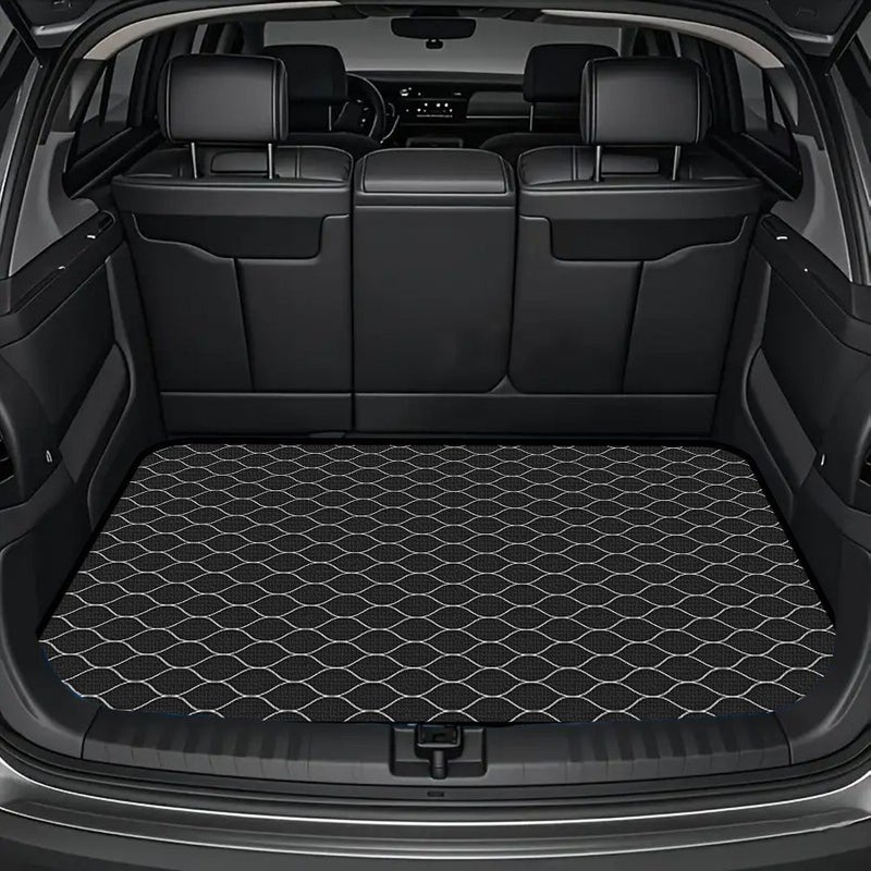 1pc Hexagon Grid Pattern Trunk Mat Easy To Clean Protective Liner For All Cars SUVs Trucks Interior Floor Mat Fashionable Contrast Durable Non Slip Backing - Image 1