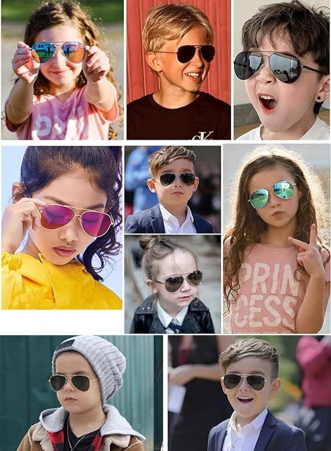 AZorb Polarised Aviator Kids Sunglasses for Boys Girls - Metal Frame Spring hinge Childrens Trendy Sun Glasses with UV400 Protection - Image 5