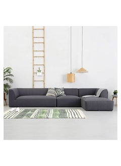 A to Z Furniture Eliza 3 Pieces Fabric Sectional Sofa in Charcoal Color 3 Pieces Sectional Sofa 