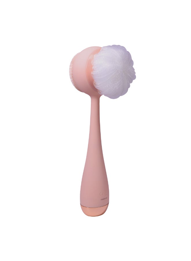 PMD Beauty جهاز تنظيف الجسم - جهاز تنظيف ذكي مع فرشاة سيليكون و3 ملحقات قابلة للتبديل مقاوم للماء بتقنية SonicGlow لتنظيف، تقشير، تدليك الجسم، خدود - Image 1
