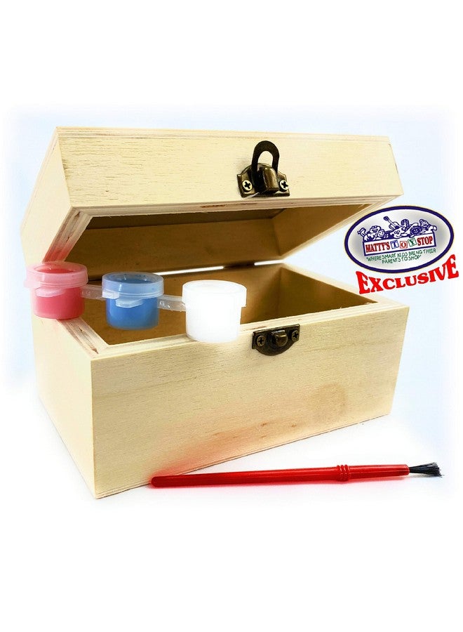 Matty's Toy Stop Design & Paint Your Own Wooden Jewelry Box Set with Mirror Jewelry Box, 3 Drawer Dresser, 4 Drawer Dresser, 3 Brushes & 9 Paints (3 Pink, 3 Blue & 3 White) Gift Set Bundle - 3 Pack - Image 4