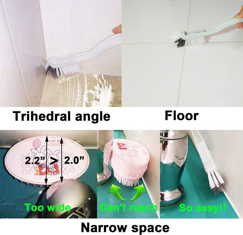 AncBace Dish Brush Kitchen Cleaning Brush Bottle Brush Bathroom Scrub Brushes Sink Household Pot Pan Edge Corners Tile Lines Brush with Stiff Bristles - Image 4