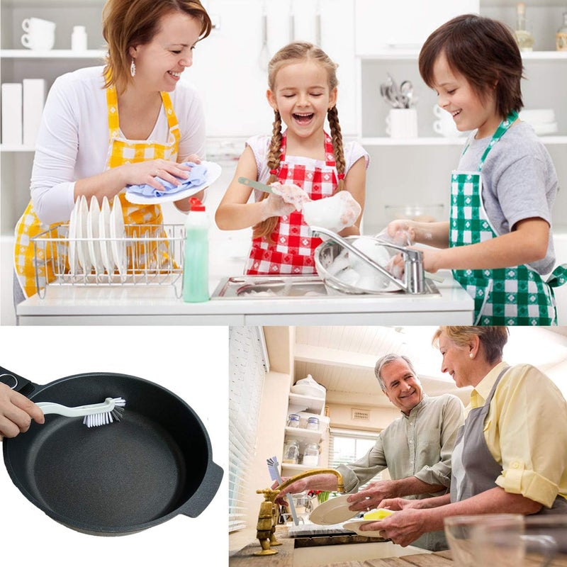 AncBace Dish Brush Kitchen Cleaning Brush Bottle Brush Bathroom Scrub Brushes Sink Household Pot Pan Edge Corners Tile Lines Brush with Stiff Bristles - Image 2