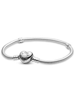 PANDORA Silver Bracelet with Heart Shaped Clasp  - Image 1