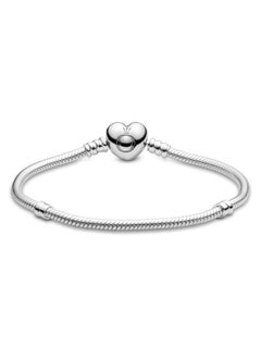 PANDORA Silver Bracelet with Heart Shaped Clasp  - Image 2