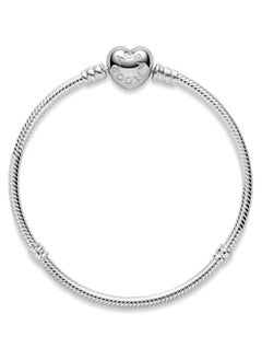 PANDORA Silver Bracelet with Heart Shaped Clasp  - Image 3