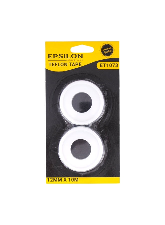 Epsilon Teflon Tape Pack of 2 – 12mm x 10m | High-Temperature Resistant PTFE Thread Seal Tape for Plumbing, DIY, General Repairs, Leak Prevention, Air, Water & Oil Pipe Sealing - Image 4