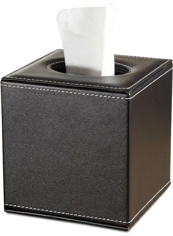 Y&D PU Leather Car Tissue Box Black 13 x 13cm - Image 2