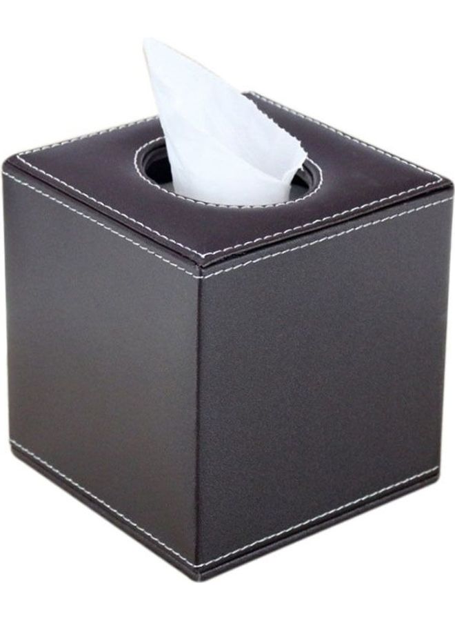 Y&D PU Leather Car Tissue Box Black 13 x 13cm - Image 1