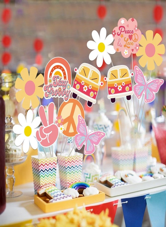 MZ.ogm 24Pcs Groovy Centerpieces for Table Groovy Party Decorations Groovy Birthday Decorations Hippie 60s Party Decorations - Image 4