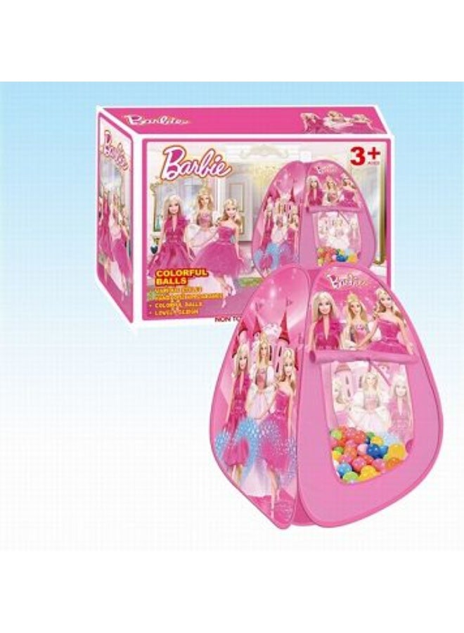 Barbie Children's Play Tent with 100 Ocean Balls – Barbie-Themed Foldable Kids Tent for Indoor & Outdoor Fun - Image 2