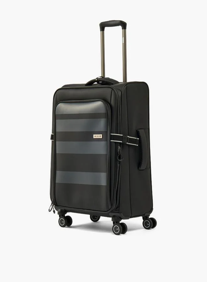 وايف حقيبة ترولي ناعمة مخططة بمقبض قابل للسحب