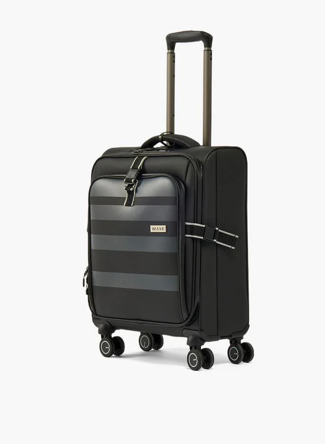 وايف حقيبة ترولي ناعمة مخططة بمقبض قابل للسحب